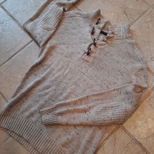 Vtg JB Holt beige pullover sweater mens L toggles